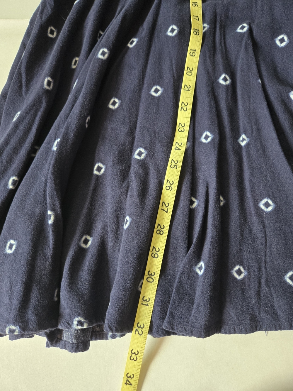 Old Navy Navy Blue Midi Dress with White Geometric Print - Medium - Picture 5 of 6